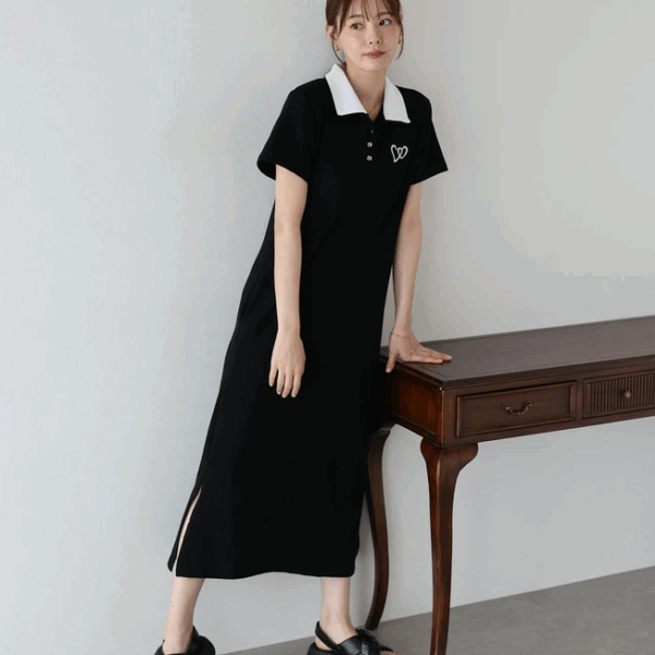 2025新品⍣BLUE EAST心型刺繡Polo衫洋裝(4色)