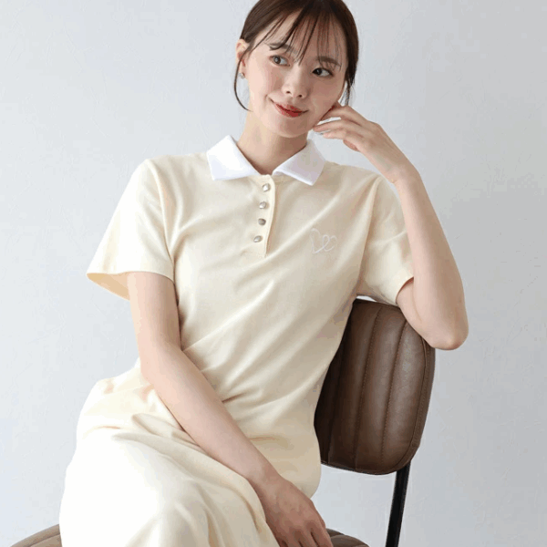 2025新品⍣BLUE EAST心型刺繡Polo衫洋裝(4色)