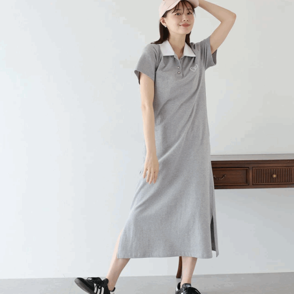 2025新品⍣BLUE EAST心型刺繡Polo衫洋裝(4色)