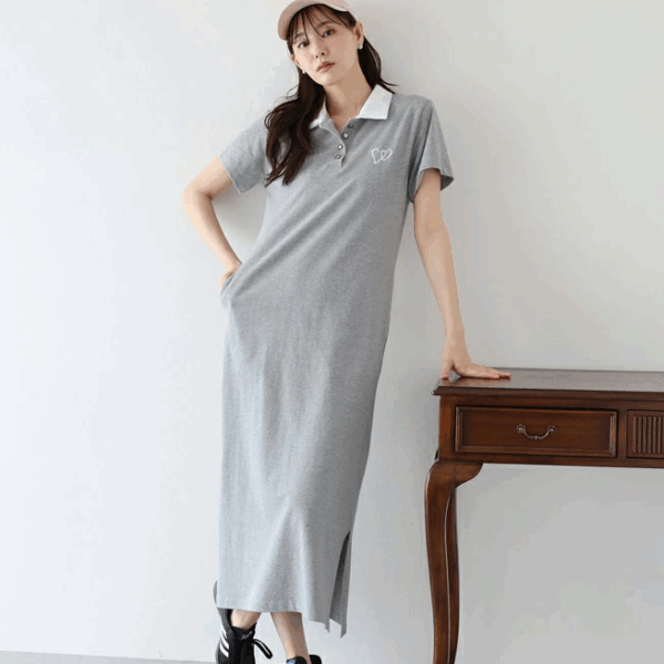 2025新品⍣BLUE EAST心型刺繡Polo衫洋裝(4色)