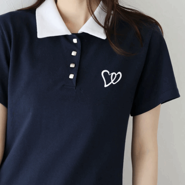 2025新品⍣BLUE EAST心型刺繡Polo衫洋裝(4色)