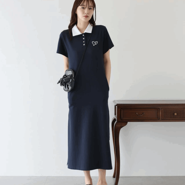 2025新品⍣BLUE EAST心型刺繡Polo衫洋裝(4色)