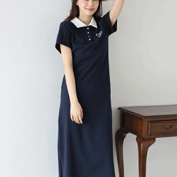 2025新品⍣BLUE EAST心型刺繡Polo衫洋裝(4色)