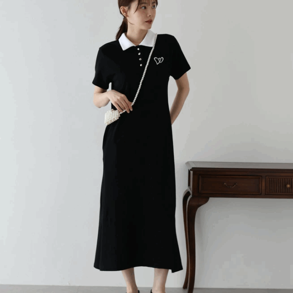 2025新品⍣BLUE EAST心型刺繡Polo衫洋裝(4色)