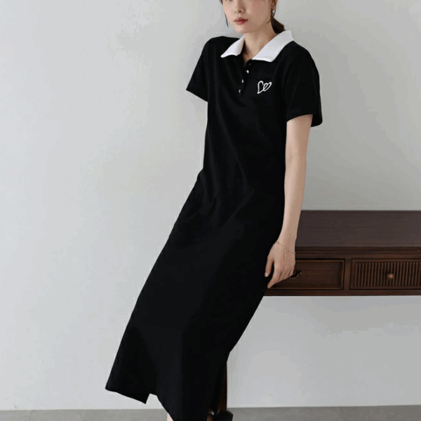 2025新品⍣BLUE EAST心型刺繡Polo衫洋裝(4色)
