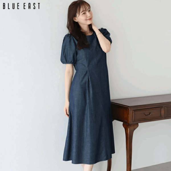 2025新品⍣BLUE EAST泡泡袖牛仔連身裙(2色)