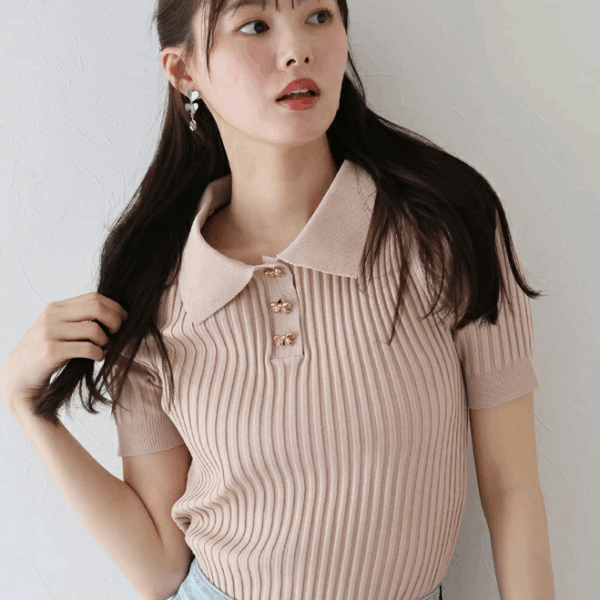 2025新品⍣BLUE EAST蝴蝶結POLO針織上衣