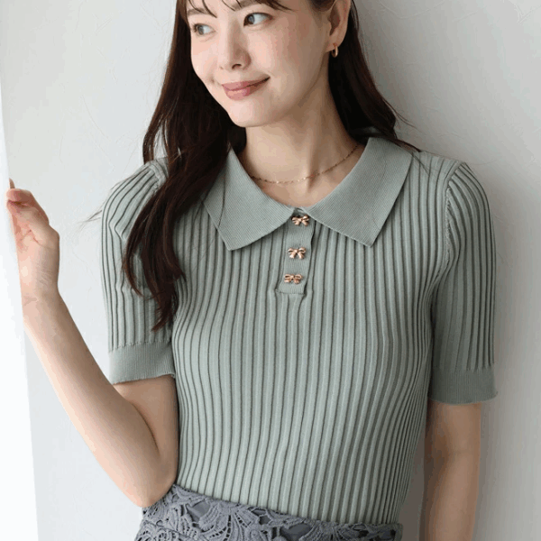 2025新品⍣BLUE EAST蝴蝶結POLO針織上衣