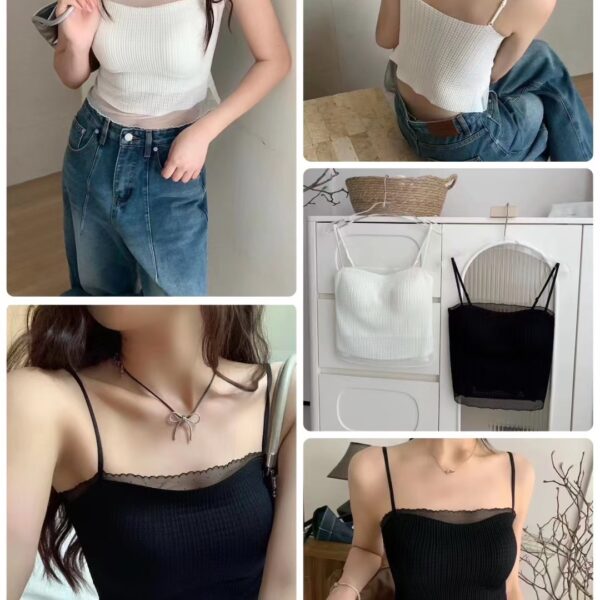 正韓外薄紗bra top(2色)
