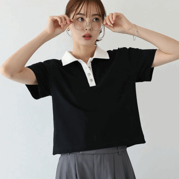 2025新品⍣BLUE EAST領子拚色polo上衣(3色)