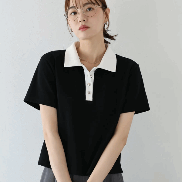 2025新品⍣BLUE EAST領子拚色polo上衣(3色)