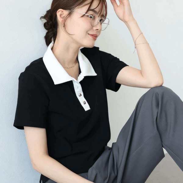 2025新品⍣BLUE EAST領子拚色polo上衣(3色)