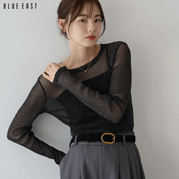 2025新品⍣BLUE EAST微光透紗長袖上衣(3色)