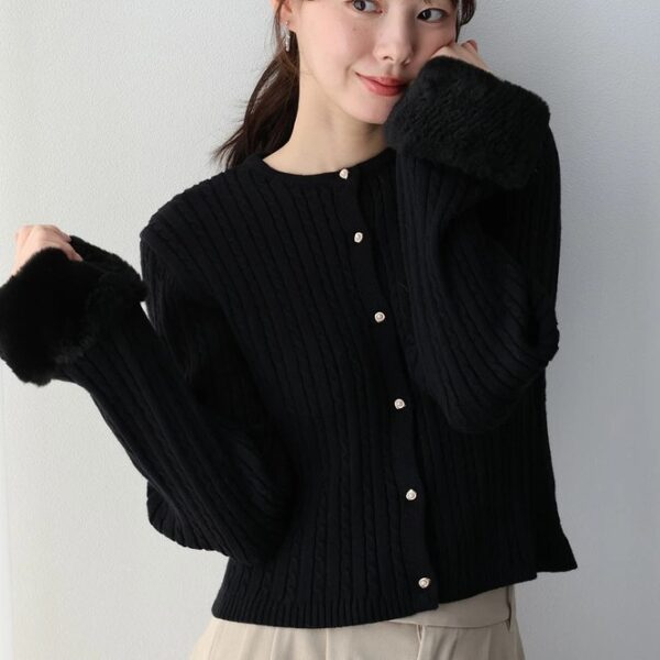 BLUE EAST澎澎毛袖針織上衣(3色)
